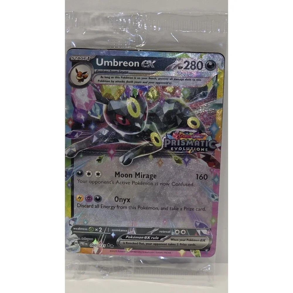 SEALED DOUBLE RARE STAMPED Prismatic Evolutions Umbreon EX 060/131 NM/M